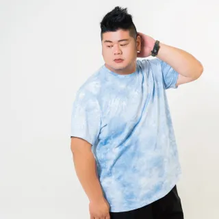 【伊雅】加大尺碼 渲染電繡英文短袖綿T(MAXON男裝)