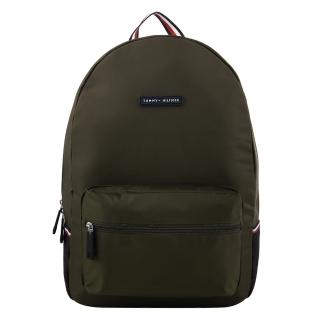 【Tommy Hilfiger】立體標誌尼龍手提後揹包(軍綠x黑)