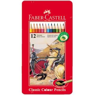 【Faber-Castell】德國輝柏 12色鐵盒油性色鉛筆 115844 全新公司貨(禮物 美術 繪畫 開學)