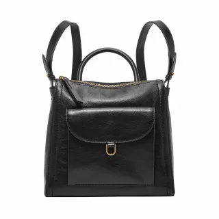 【FOSSIL 官方旗艦館】Parker 真皮迷你後背包-黑色 ZB1797001 雙12限定