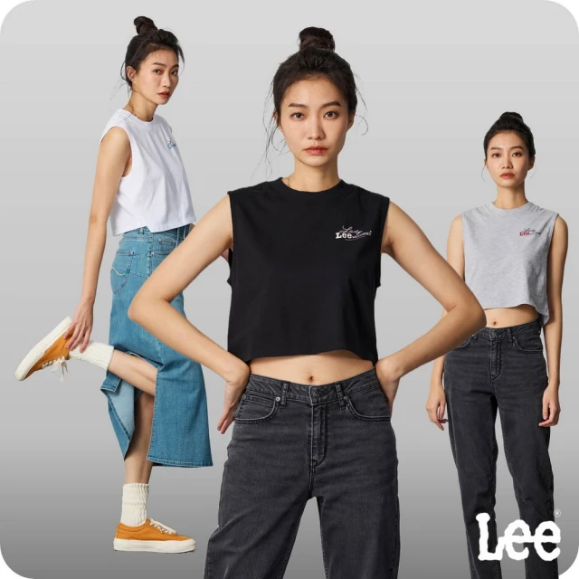Lee 官方旗艦 女裝 無袖T恤 / 左胸小LOGO 共3色 季節性版型(LB416004848 / LB416004K11 / LB416004K14)