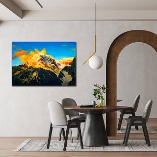 【御畫房】日照金山 國家一級畫師手繪油畫60×90cm(VF-90)