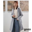 【gozo】防潑水不對稱領子鋪棉大衣外套(灰色)