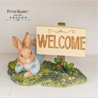 【PETER RABBIT 比得兔】比得兔WELCOME桌飾擺件(擺飾 入厝禮品 poly)