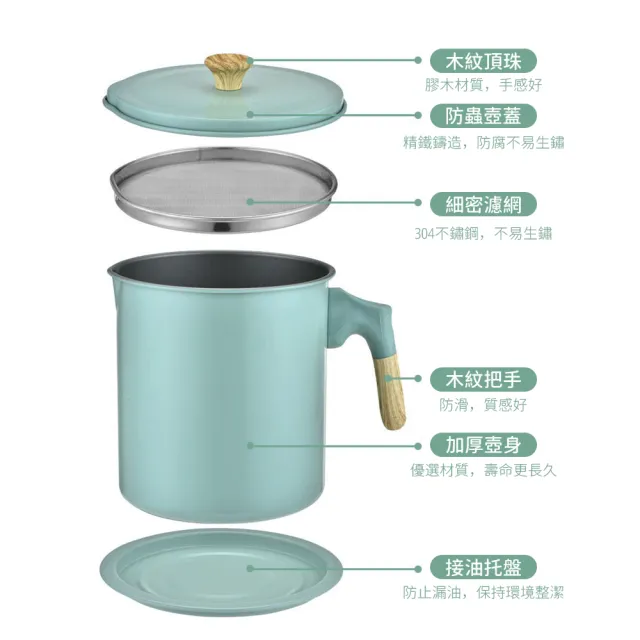 【OMG】日式廚房濾油壺 1.4L大容量帶濾網儲油壺