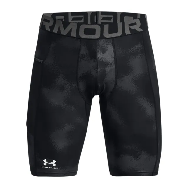 【UNDER ARMOUR】UA 男 HG Armour 印花緊身短褲_1383323-001(黑色)