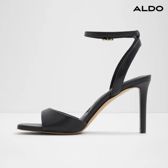 【ALDO】SAKE-簡約俐落繞踝涼跟鞋-女鞋(黑色)