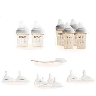【hegen】小金瓶明星組(寬口奶瓶+奶嘴+專用刷)