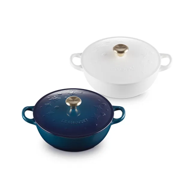 Le Creuset】琺瑯鑄鐵鍋媽咪鍋22cm(星塵之光棉花白) - momo購物網