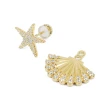 【apm MONACO】法國精品珠寶 閃耀金色鑲鋯海星貝殼單邊耳環(AE12535OXY)