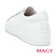 【MAGY】鑽飾方格紋厚底休閒鞋(白色)