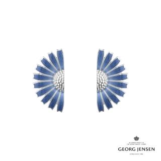 【Georg Jensen 官方旗艦店】DAISY 耳環 藍色(純銀 藍瓷琺瑯 耳環)