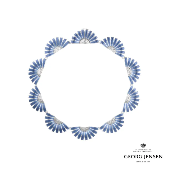 【Georg Jensen 喬治傑生】DAISY 項鍊 藍色(純銀 藍瓷琺瑯 項鍊)