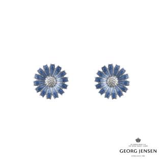 【Georg Jensen 官方旗艦店】DAISY 耳環 藍色(純銀 藍瓷琺瑯 耳環)