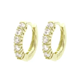 【DOLLY】0.16克拉 18K黃K金鑽石耳環