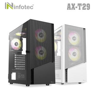 【infotec】全綵定光風扇 E-ATX遊戲機殼(鋼化玻璃側板+燈光關開鍵)