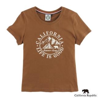 【California Republic】熊OUTDOOR露營風圓領純棉TEE(女版)