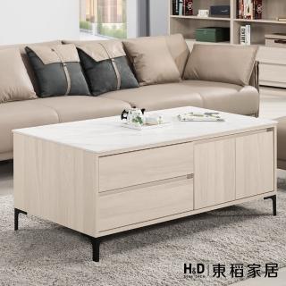 【H&D 東稻家居】巖板二抽大茶几4尺(TCM-09154)