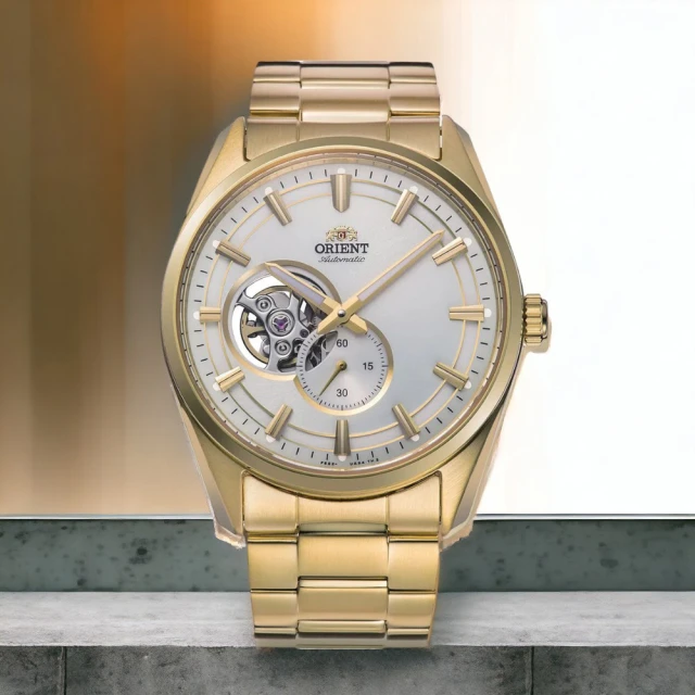 ORIENT 東方錶 Semi-Skeleton 系列 鏤空 小秒針機械錶 男錶 手錶 藍寶石(RA-AR0007S 金色)