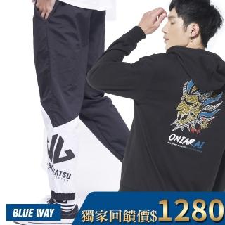 【BLUE WAY】男裝 MOMO獨家款大學T 帽T 棉褲 鬼洗 地藏小王 厚磅 上衣 多款選