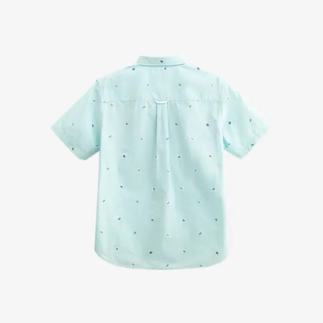 【Arnold Palmer 雨傘】男裝-滿版品牌印花短袖襯衫(薄荷綠)