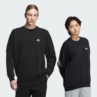 【adidas 愛迪達】WORD FL CREW 黑 運動服 圓領套頭 大學T 男女款 長袖 運動(IK7359)