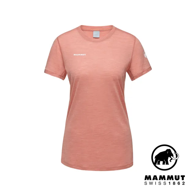 【Mammut 長毛象官方直營】Tree Wool FL T-Shirt Women 羊毛混紡快乾抗臭短袖T恤 石英粉 女款 #1017-06670