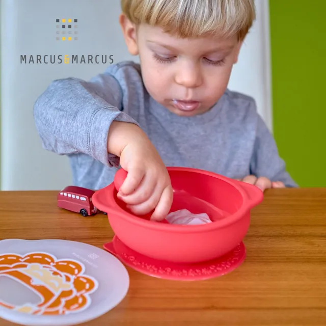【MARCUS&MARCUS】動物樂園幼兒自主學習吸盤碗含蓋(多款可選)