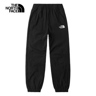 【The North Face 官方旗艦】北面兒童黑色吸濕排汗涼感UPF防曬縮口褲｜87Z3JK3(抗UV)