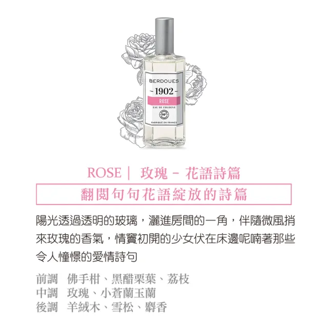 【Berdoues 1902】專屬記憶 玫瑰古龍水125ml(專櫃公司貨)