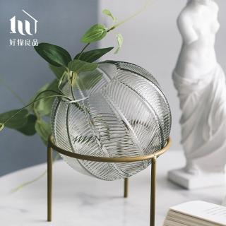 【好物良品】北歐手工圓型玻璃球形花瓶 花藝花器 插花裝飾品 桌面餐桌擺飾(兩款任選)