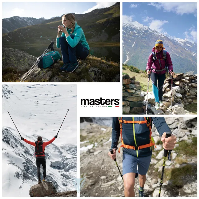 【MASTERS】RANGER 探險者快拆登山杖 2入特惠組 - 多色任選(航太級鋁合金/RANGER/超短探險者)