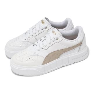 【PUMA】休閒鞋 Cali Court Lth Wns 女鞋 白 灰泥色 低筒 小白鞋(393802-10)