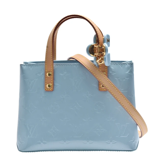 Louis Vuitton 路易威登Louis Vuitton 路易威登 M24144 Reade PM Vernis壓花牛皮手提/斜背方包(附髮夾-藍色)