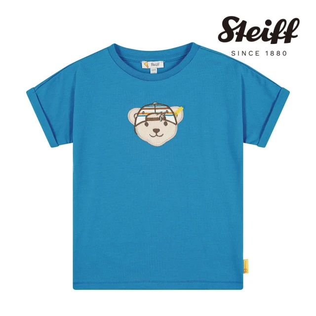 STEIFFSTEIFF 熊頭童裝 反摺袖口短袖T恤衫(短袖上衣)