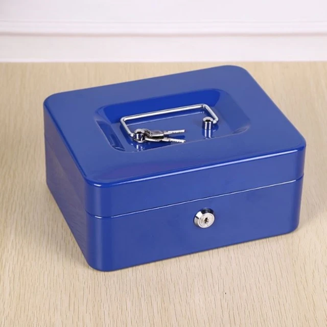 JEN 手提帶鎖鐵盒收納保險箱工具零件盒(小款2色可選)