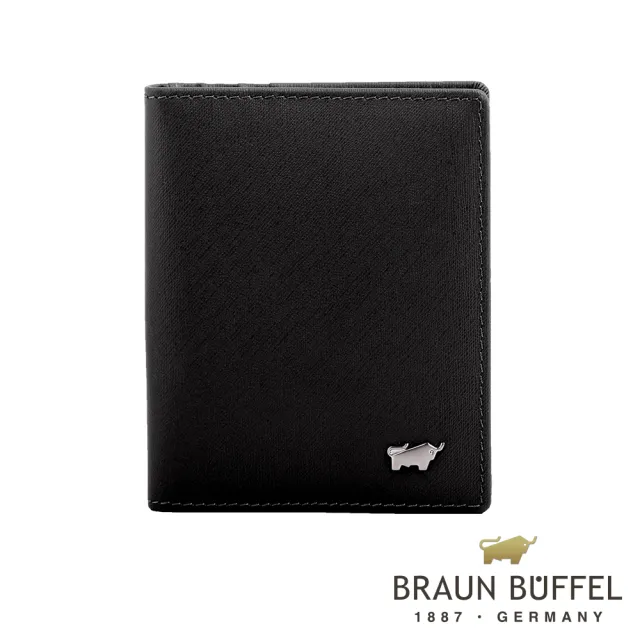 【BRAUN BUFFEL 德國小金牛】HOMME-M 10卡名片夾-黑色(BF306-401-BK) 送禮推薦
