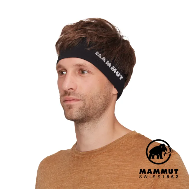 【Mammut 長毛象】Tree Wool Headband 羊毛混紡快乾抗臭頭帶 黑色 #1191-01930