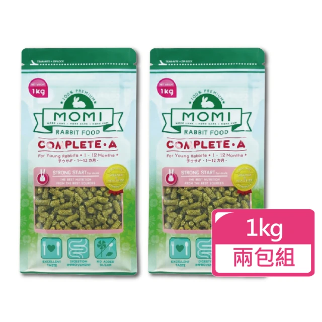 MOMI 摩米 營養全A幼兔飼料1kg-兩包組(兔飼料 幼兔飼料)