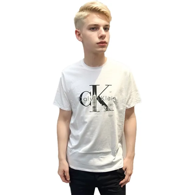 【Calvin Klein 凱文克萊】CK 經典款 城市 胸前大LOGO(平輸品)