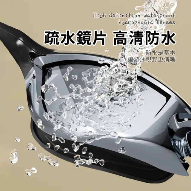 【Friyu】防水防霧高清成人泳鏡+泳帽套組 游泳護目鏡 運動泳帽 游泳用品 男女通用
