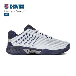 【K-SWISS】網球鞋 白藍 男鞋 透氣輕量 Hypercourt Express 2
