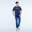 【JEEP】男裝 率性品牌文字印花短袖T恤(深藍)
