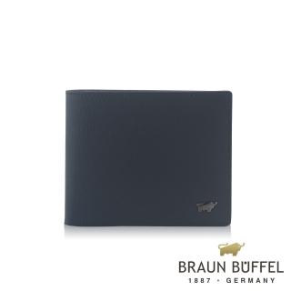 【BRAUN BUFFEL 德國小金牛】台灣總代理 默瑟-II 5卡透明窗皮夾-印度藍(BF384-316-II)