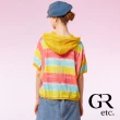 【GLORY21】網路獨賣款-etc.亮彩英文印字網帽連袖上衣(黃色)