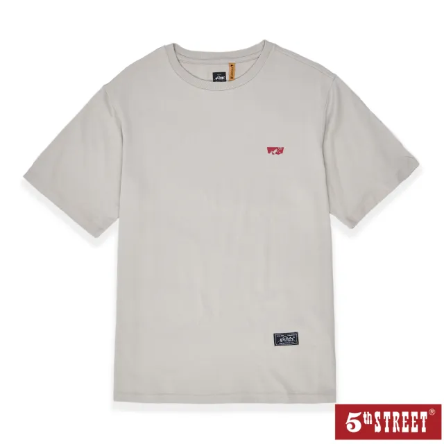 【5th STREET】男裝 短袖 短t 上衣 t恤 TEE 山脈 logo 印花 灰色(570953)