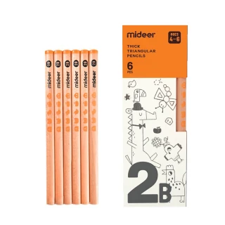 【MiDeer】兒童專用三角鉛筆2B(6入)
