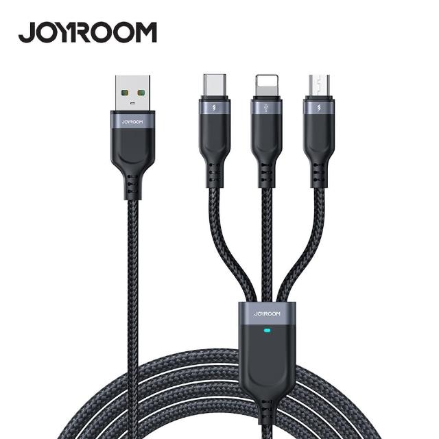 【Joyroom】三合一 USB to Type-C/Lightning/MicroUSB 120cm充電線(S-1T3018A18)