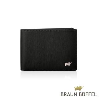【BRAUN BUFFEL 德國小金牛】HOMME-M 6卡男夾-黑色(BF306-312-BK) 錢包送禮推薦