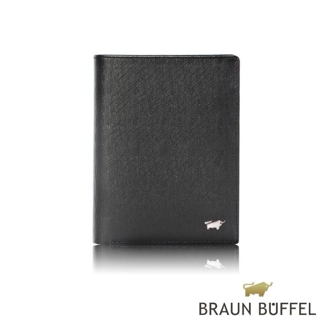 【BRAUN BUFFEL 德國小金牛】台灣總代理 HOMME-M 9卡直立中夾-黑色(BF306-359-BK)